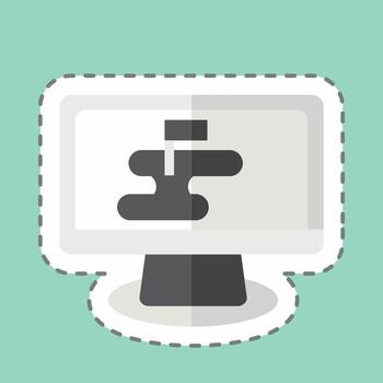 Sticker line cut Strategy Map. related to Military symbol. simple design editable. simple illustration vector