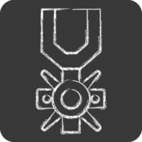 Icon Valor Medal. related to Military symbol. chalk Style. simple design editable. simple illustration vector