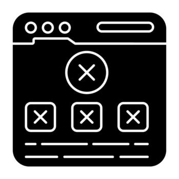 Editable design icon of block website vector