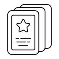 Editable design icon of star cards vector