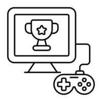 A linear design icon of game award vector