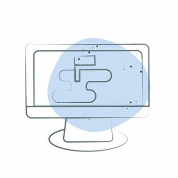 Icon Strategy Map. related to Military symbol. Color Spot Style. simple design editable. simple illustration vector