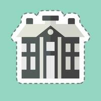 Sticker line cut Barracks. related to Military symbol. simple design editable. simple illustration vector