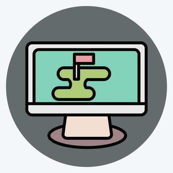 Icon Strategy Map. related to Military symbol. color mate style. simple design editable. simple illustration vector