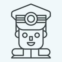 Icon Commandant. related to Military symbol. line style. simple design editable. simple illustration vector