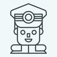 Icon Commandant. related to Military symbol. line style. simple design editable. simple illustration vector