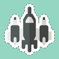 Sticker line cut Aircraft. related to Military symbol. simple design editable. simple illustration vector