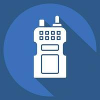 Icon Walkie Talkie. related to Military symbol. long shadow style. simple design editable. simple illustration vector