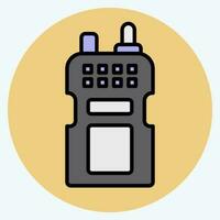 Icon Walkie Talkie. related to Military symbol. color mate style. simple design editable. simple illustration vector