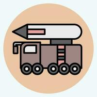 Icon Missile. related to Military symbol. color mate style. simple design editable. simple illustration vector