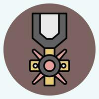 Icon Valor Medal. related to Military symbol. color mate style. simple design editable. simple illustration vector