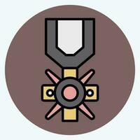 Icon Valor Medal. related to Military symbol. color mate style. simple design editable. simple illustration vector