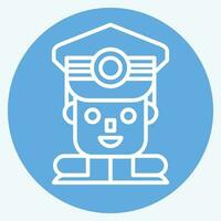Icon Commandant. related to Military symbol. blue eyes style. simple design editable. simple illustration vector