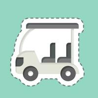 Sticker line cut Golf Cart. related to Golf symbol. simple design editable. simple illustration vector