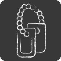 Icon Dog Tag. related to Military symbol. chalk Style. simple design editable. simple illustration vector