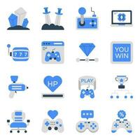 Pack of Games and Technology Flat Icons vector