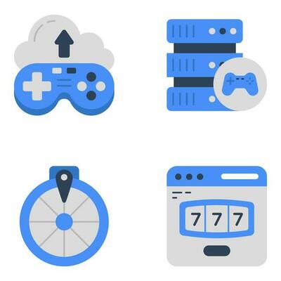 Pack of Video Games and Entertainment Flat Icons