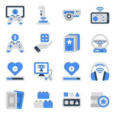 Pack of Video Games and Fun Flat Icons