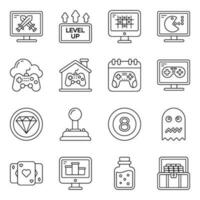 Pack of Computer Games Linear Icons vector