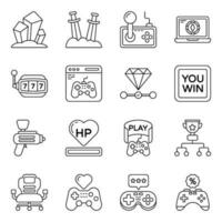 Pack of Games and Technology Linear Icons vector