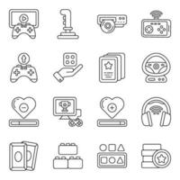 Pack of Video Games and Fun Linear Icons vector