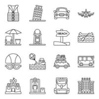 Pack of Travel and Journey Linear Icons vector