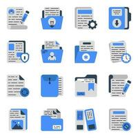 Pack of Files and Archive Flat Icons vector