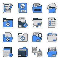Pack of Doc Flat Icons vector
