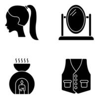 Pack of Fashion and Beauty Solid Icons vector