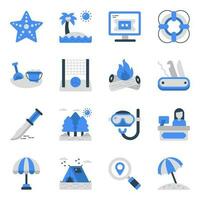 Pack of Travel and Tour Flat Icons vector