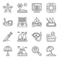 Pack of Travel and Tour Linear Icons vector