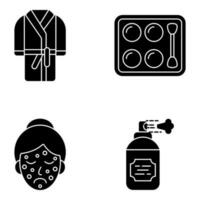 Pack of Makeup and Beauty Solid Icons vector