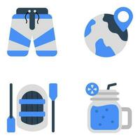 Pack of Holidays and Travel Flat Icons vector