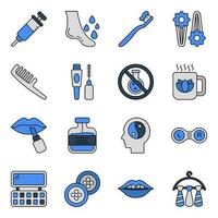 Pack of Beauty Products Flat Icons vector