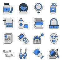 Pack of Fashion and Makeup Flat Icons vector