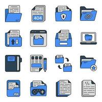 paquete de iconos planos de documento vector