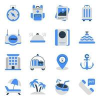 Pack of Travel Flat Icons vector