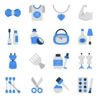 Pack of Fashion Accessories Flat Icons vector