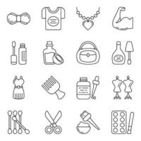 Pack of Fashion Accessories Linear Icons vector