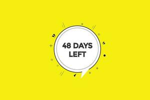 48 days left countdown template,48  day countdown left banner label button eps 48 vector