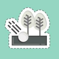 Sticker line cut Forest. related to Golf symbol. simple design editable. simple illustration vector