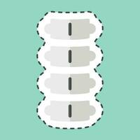 Sticker line cut Spine. related to Orthopedic symbol. simple design editable. simple illustration vector