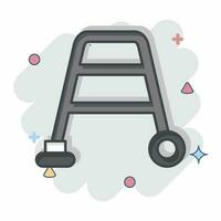 Icon Walker. related to Orthopedic symbol. comic style. simple design editable. simple illustration vector