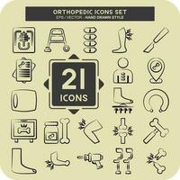 Icon Set Orthopedic. related to Health symbol. hand drawn style. simple design editable. simple illustration vector