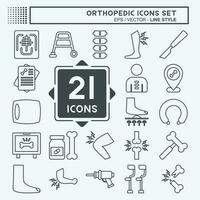 Icon Set Orthopedic. related to Health symbol. line style. simple design editable. simple illustration vector