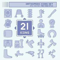 Icon Set Orthopedic. related to Health symbol. two tone style. simple design editable. simple illustration vector