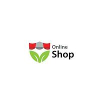 online shop nature organic logo vector modern application