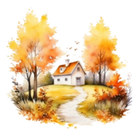 Herbst Aquarell Hintergrund. Illustration ai generativ png