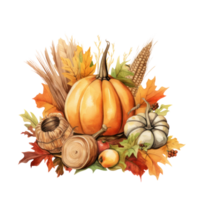 Watercolor Thanksgiving background. Illustration AI Generative png