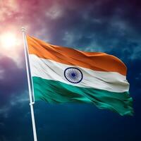 Happy Independence day India, Indian Flag Waving, Indian Flag in creative background, Generative AI photo